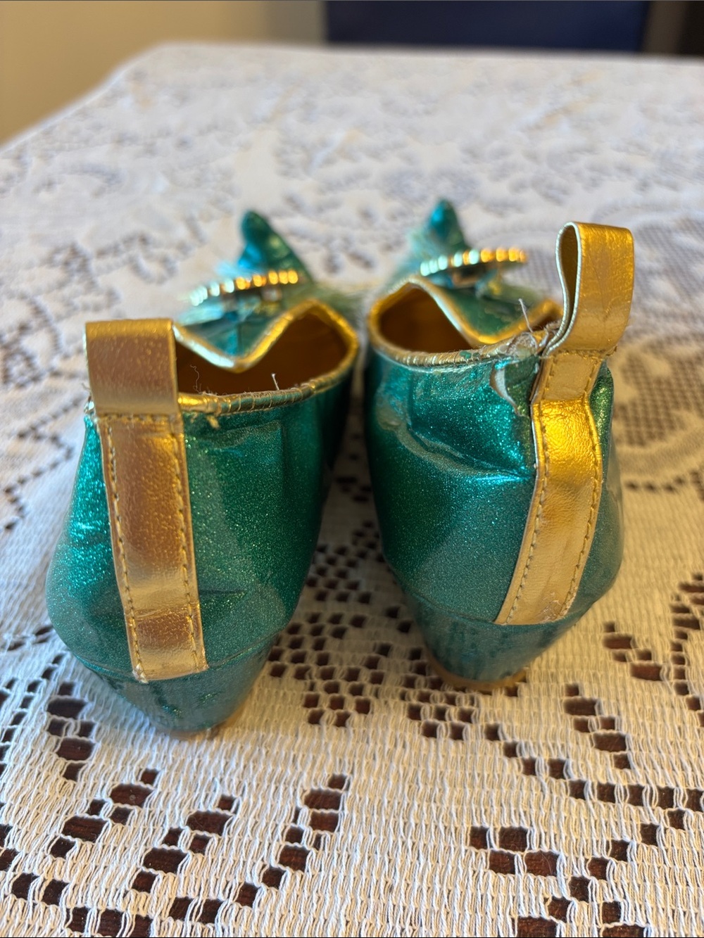 Disney Teal Glitter Jasmine Portrait Slip-On Flats - Picture 4 of 7